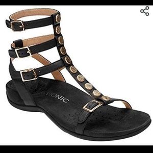 Vionic Rest Black Sonora Orthotic Sandals 8